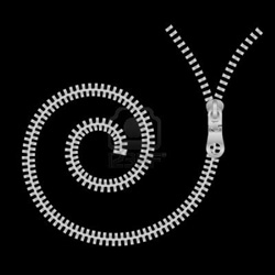 spiral-shaped zipper
