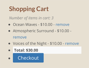 shopping cart screenshot