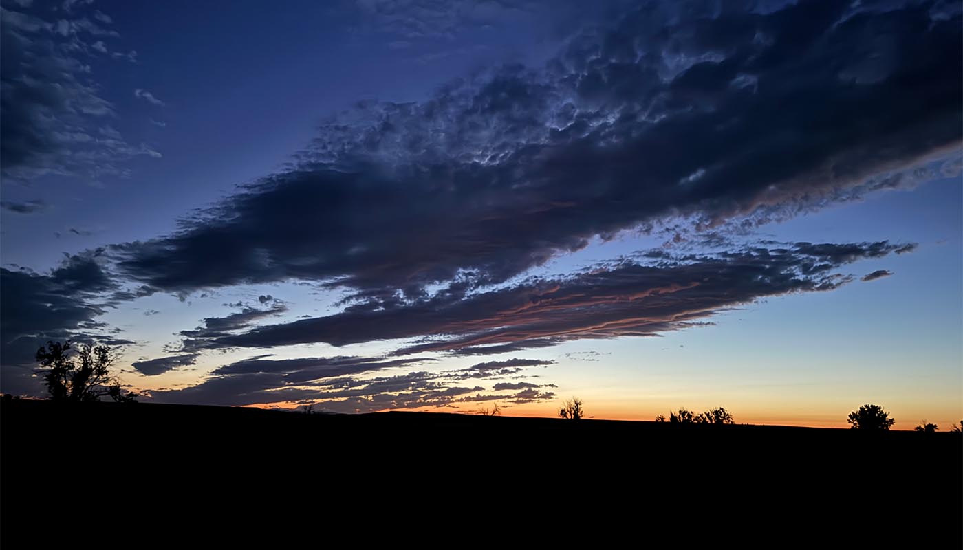 Buffalo camp at dusk - American Prairie Preserve, Montana