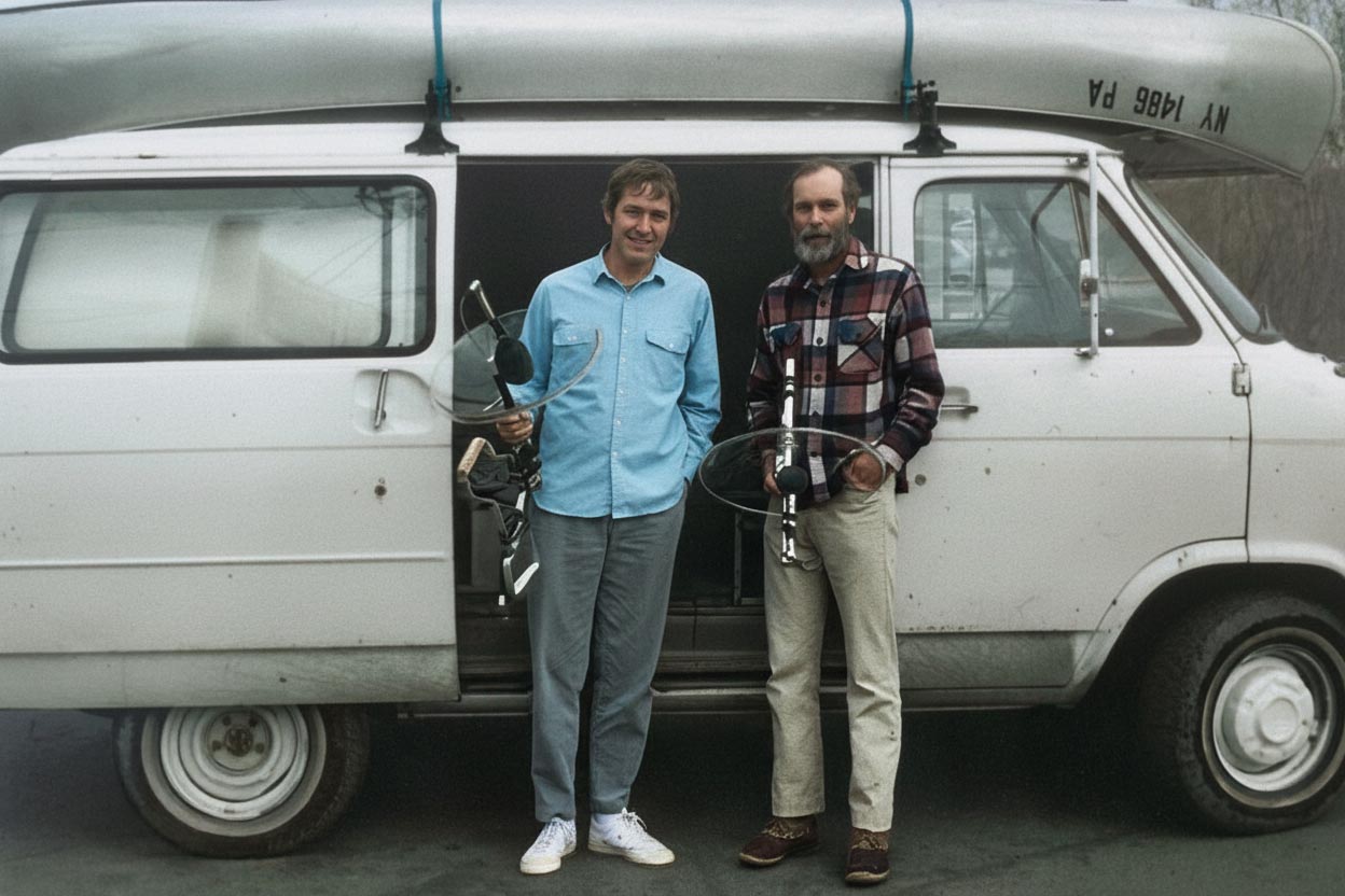 Ted Mack and Lang Elliott embarking on recording expedition in 1994