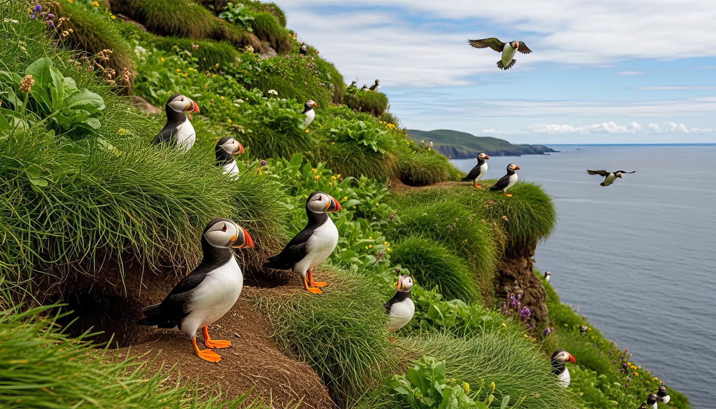 Atlantic Puffin colony